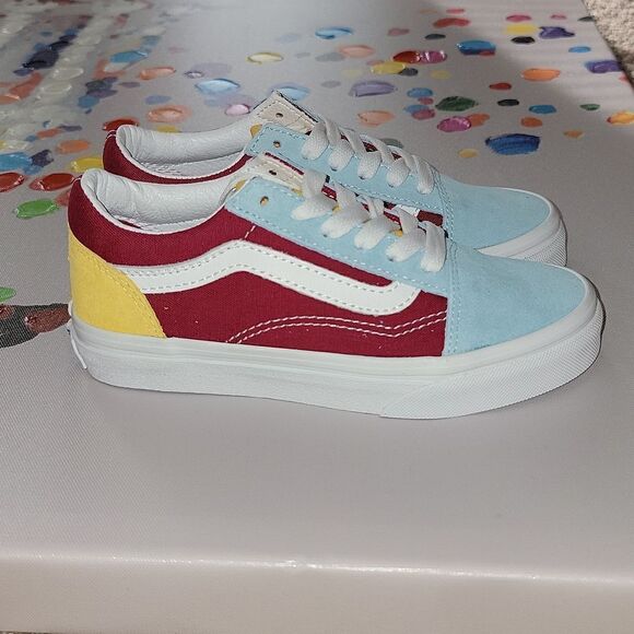 Vans Old Skool Classic Retro Rainbow Multi Color Skate Shoes Size 13 - Picture 3 of 10